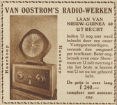 717307 Advertentie van Van Oostrom's Radiowerken, Laan van Nieuw-Guinea 60 te Utrecht.